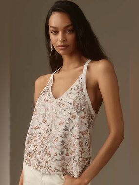 Anthropologie,  Gwen sequined racer back tank. Size medium